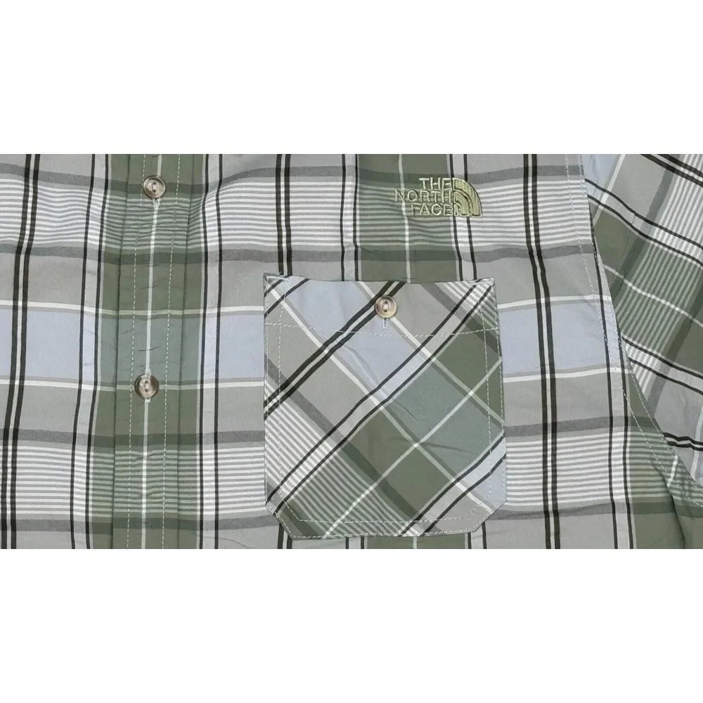 The North Face Men's Button Up Short‎ Sleeve Plaid Shirt Size XL